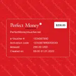 Perfect Money e-Voucher 200 USD